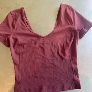 Lululemon Burgundy Cropped Ebb Too